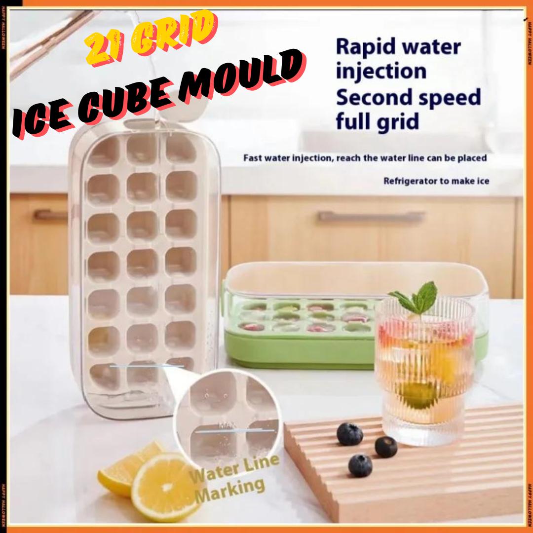 21 Grid Silicone Ice Cube Tray Mould #17