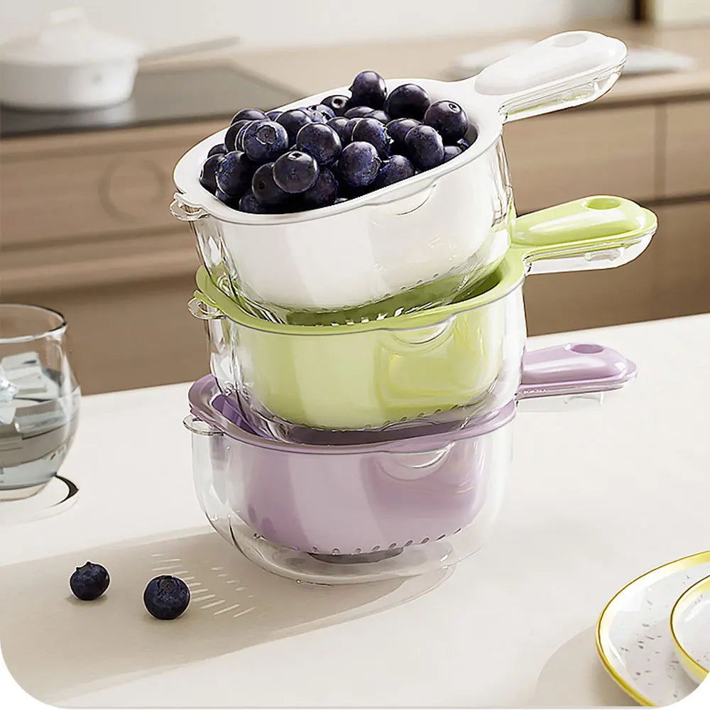 Kitchen Fruit Vegetable Dual-Layer Strainer