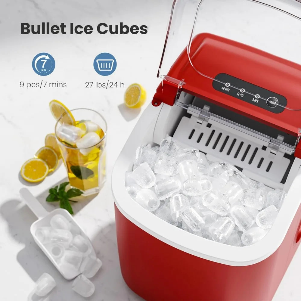 Ice Portable Machine, 9 Bullet-Shaped Ice Cubes,26Lbs/24H, Self-Cleaning Function #18