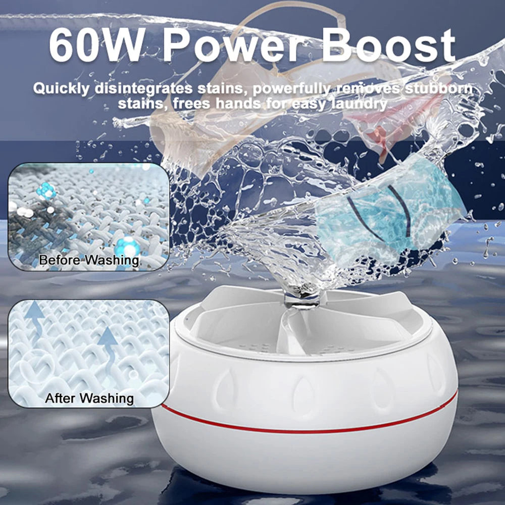 60W Portable Mini Turbo Washing Machine