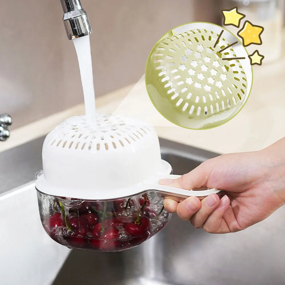 Kitchen Fruit Vegetable Dual-Layer Strainer