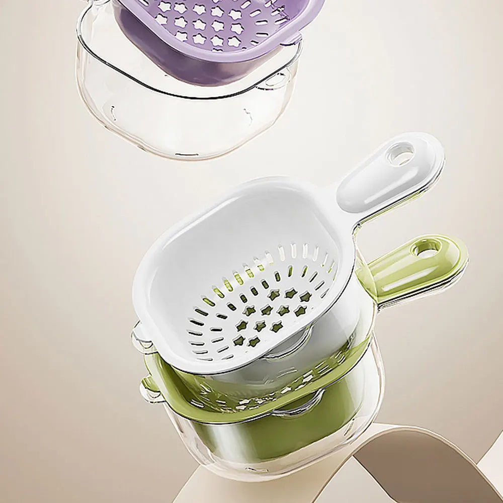 Kitchen Fruit Vegetable Dual-Layer Strainer