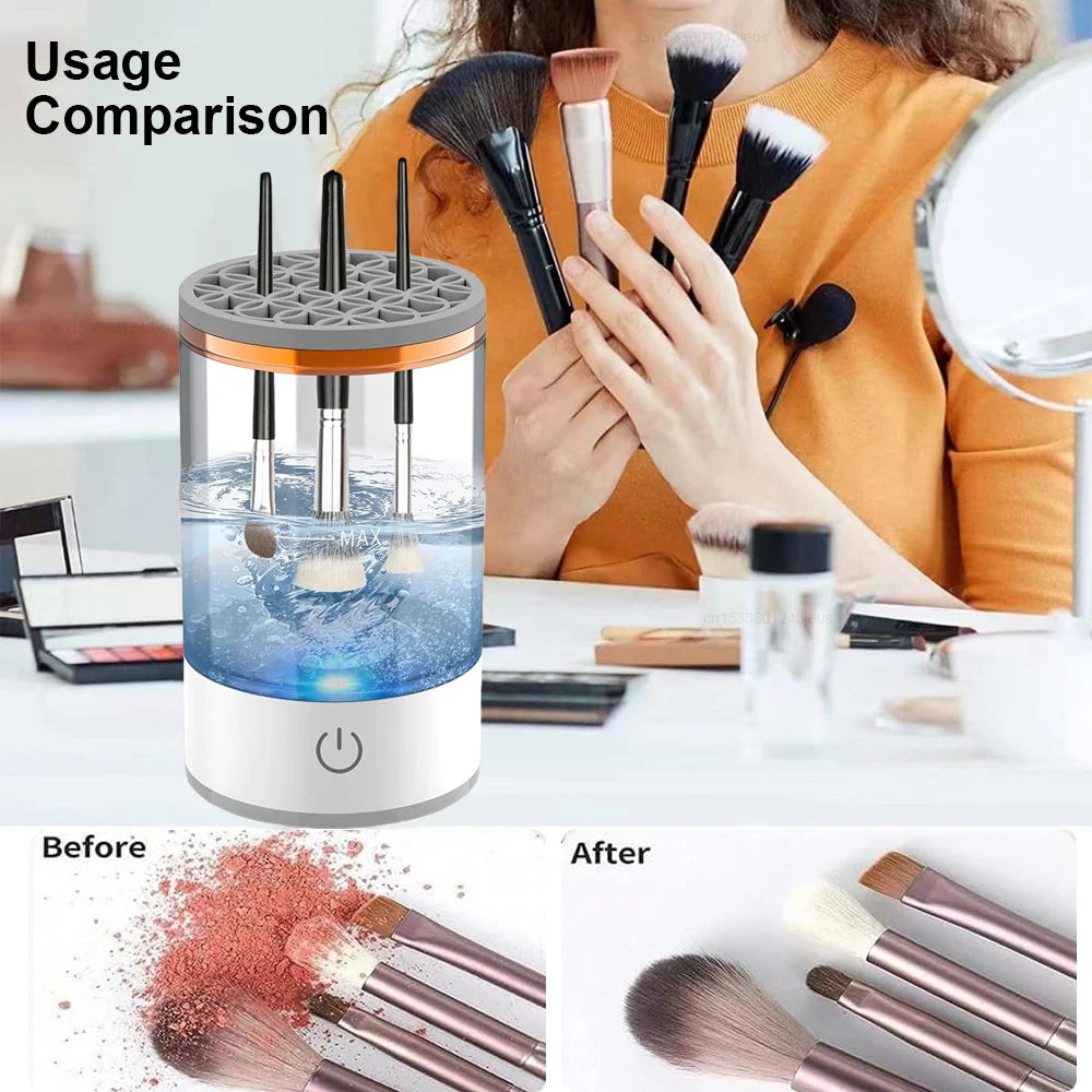 Automatic Spinning Makeup Brush Cleaner 3 in 1 Dryer Storage Tool #16