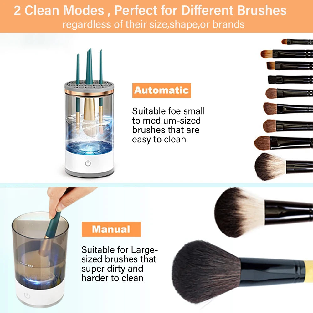 Automatic Spinning Makeup Brush Cleaner 3 in 1 Dryer Storage Tool #16